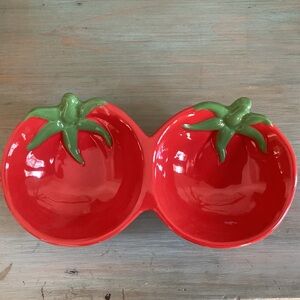 NWT Anthropologie Tomato Dolomite Double Pinch Bowl